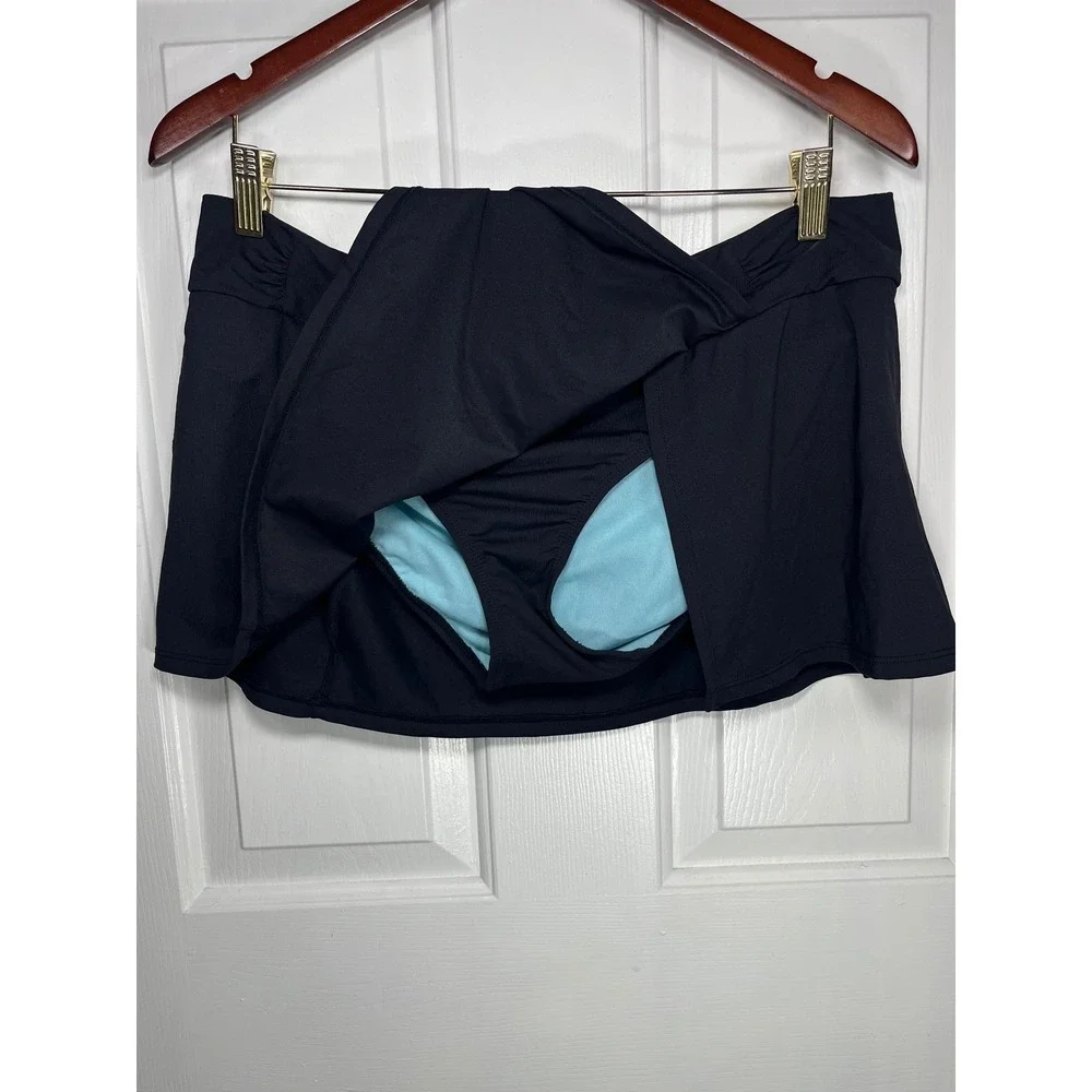 Athleta Midrise Black Swim Skort